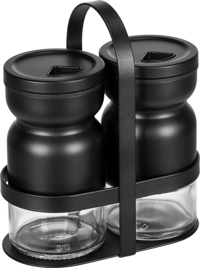 WENKO Menage mit Glas Gewürzstreuer in Schwarz 12 x 6 x Produktbild 