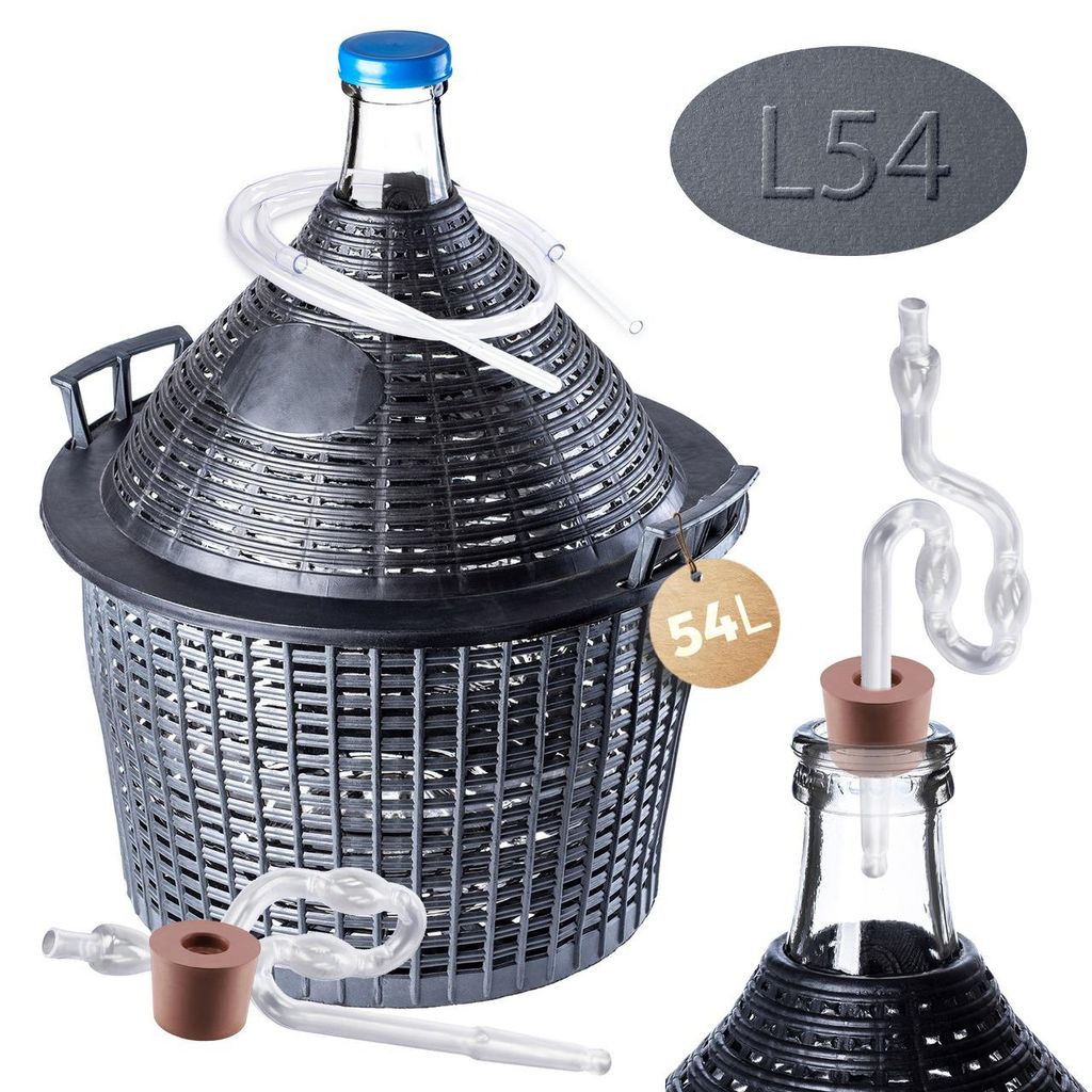 KADAX glazen gistballon-set "Alatri", met kunststofmand en Productafbeelding 