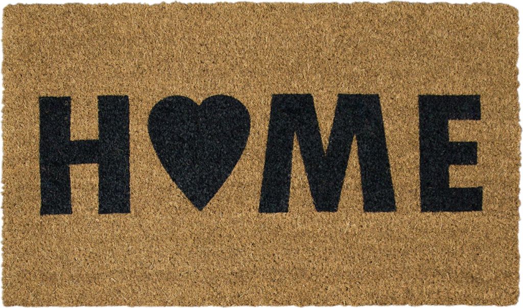 Mars & More Kokos-Fußmatte Home mit Herz 75×45 cm – Natur/Schwarz