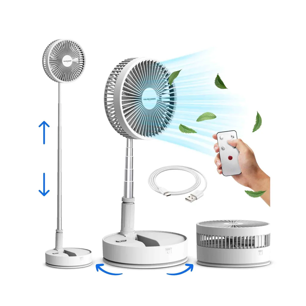 Ventilateur sur Pied Télescopique et Pliable pour le Sol ou Bureau à 12dB