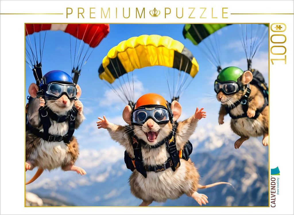 CALVENDO Puzzle Fallschirm-Abenteuer | 1000 Teile Lege-Größe 64x48cm Foto-Puzzle für glückliche Stunden