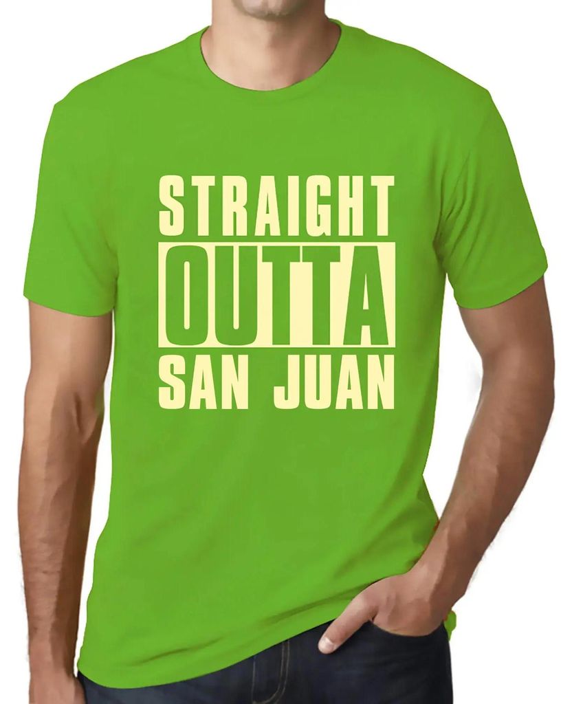 Herren Grafik T-Shirt Straight Outta San Juan Öko-Verantwortlich Vintage Jahrgang Kurzarm Lustige Druck Geburtstag Geschenk Mann