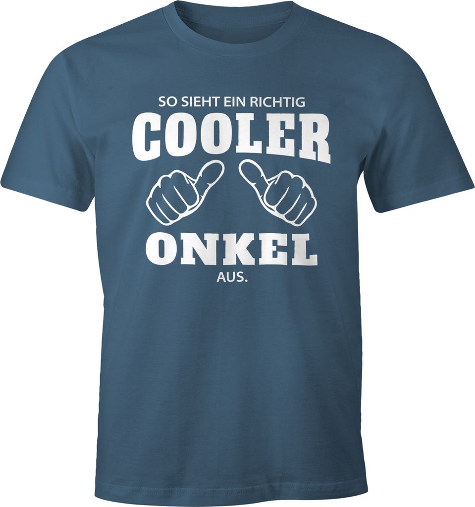 Herren T-Shirt So sieht ein richtig ein richtig cooler Onkel aus Fun-Shirt Moonworks denim XL