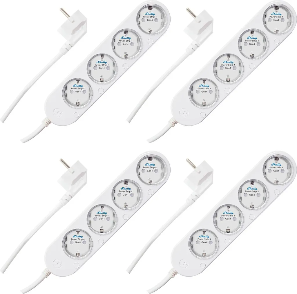 Multiprise Connectée Shelly Gen4 WiFi Zigbee Matter 4 Prises - Pack de 4