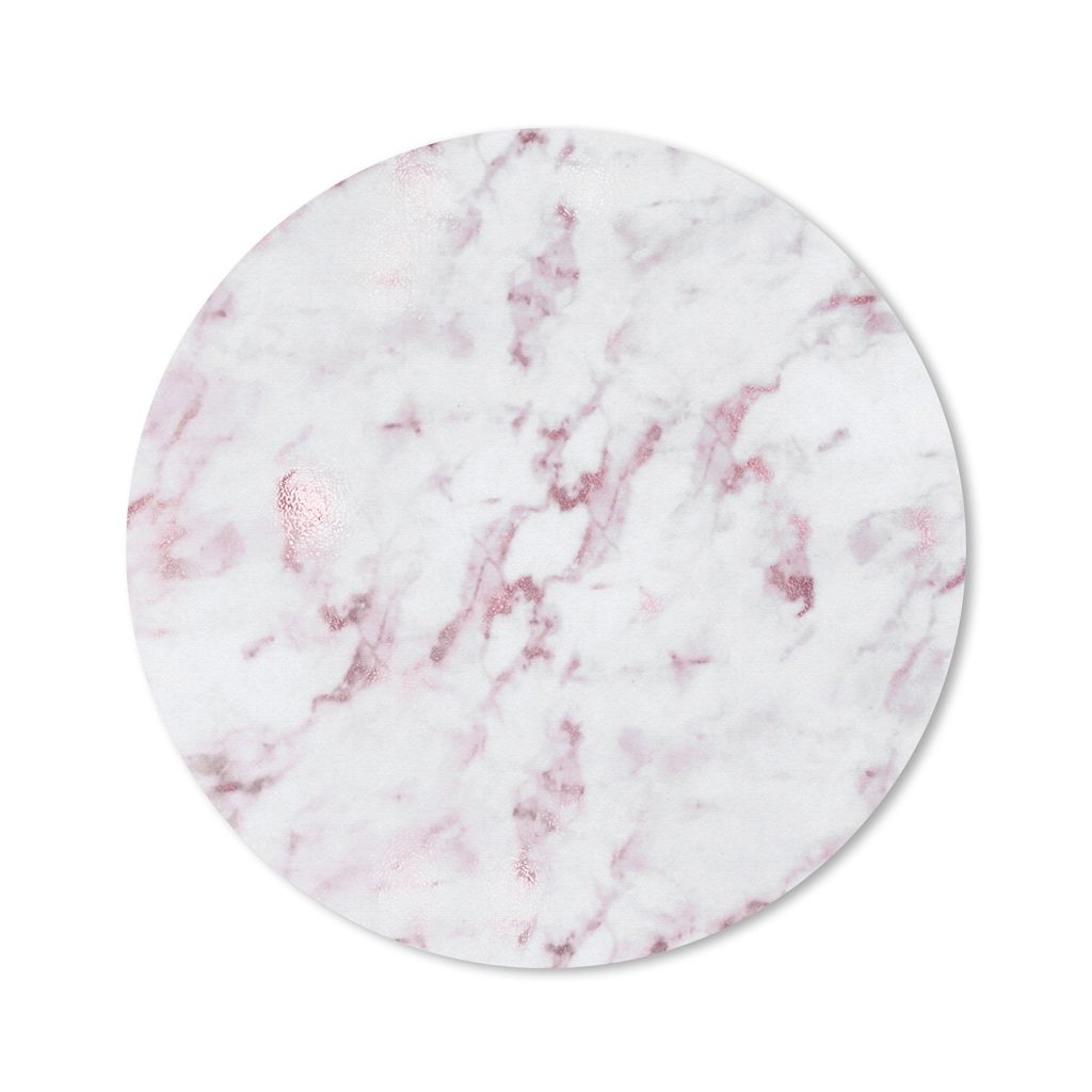 MuchoWow Mauspad Mousepad Marmor - Rosa - Weiß 30x30 cm - Mousepads - Maus Mat - Pad - Mausunterlage - Tischunterlage - Schreibtischmatten