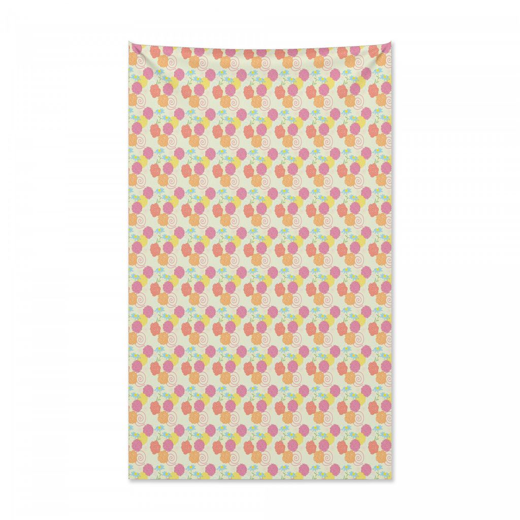 Abakuhaus Blumen Wandteppich und Tagesdecke, Romantischer Pastellton-Blumenstrauß aus Weiches Mikrofaser Stoff Kein Verblassen Klare Farben Waschb...