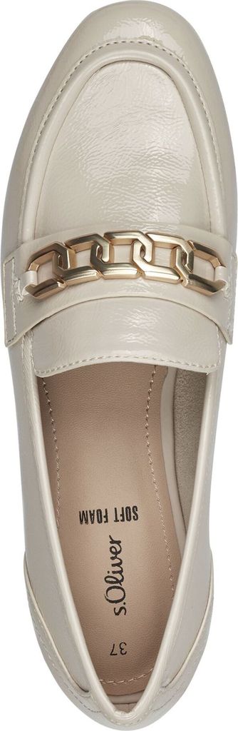 s.Oliver Damen Slipper Loafer elegant Kette 5-24204-42, Größe:40 EU, Farbe:Beige