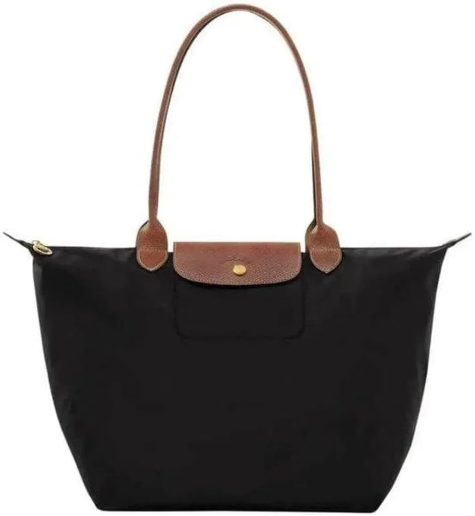 Sac fourre-tout nylon noir pratique pour les courses et petits voyages