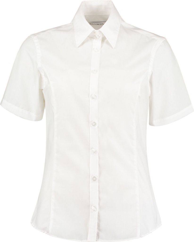 Kustom Kit - Bluse für Damen - Business kurzärmlig RW10300 (52 DE) (Weiß)