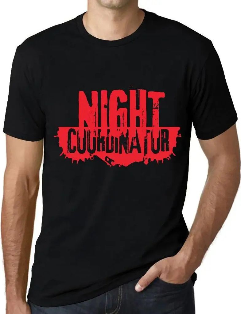 Herren Grafik T-Shirt Nacht-Koordinator – Night Coordinator – Öko-Verantwortlich Vintage Jahrgang Kurzarm Lustige Druck Geburtstag Geschenk Mann