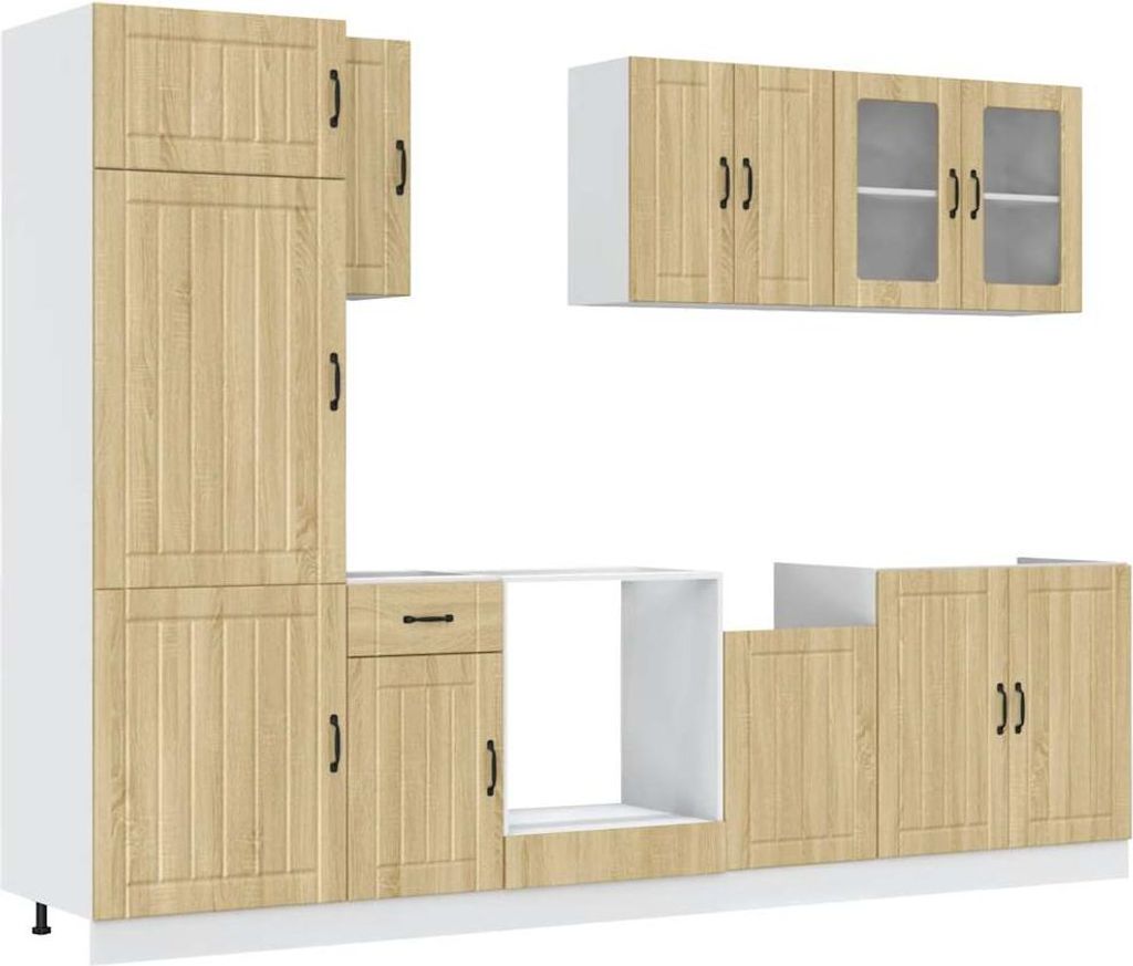 vidaXL 8-tlg. Küchenschrank-Set Lucca Sonoma-Eiche Holzwerkstoff