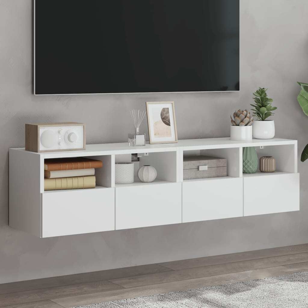 TV-Wandschränke 2er Set Weiß 60x30x30 cm Holzwerkstoff , TV-Schränke 2024 Neu