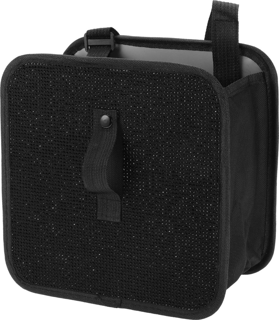 1 Stück Universal Auto Mülltonne Hängend 23 cm Länge 14 cm Breite 23 cm Höhe Müllbehälter Schwarzer Stoff Strassstein