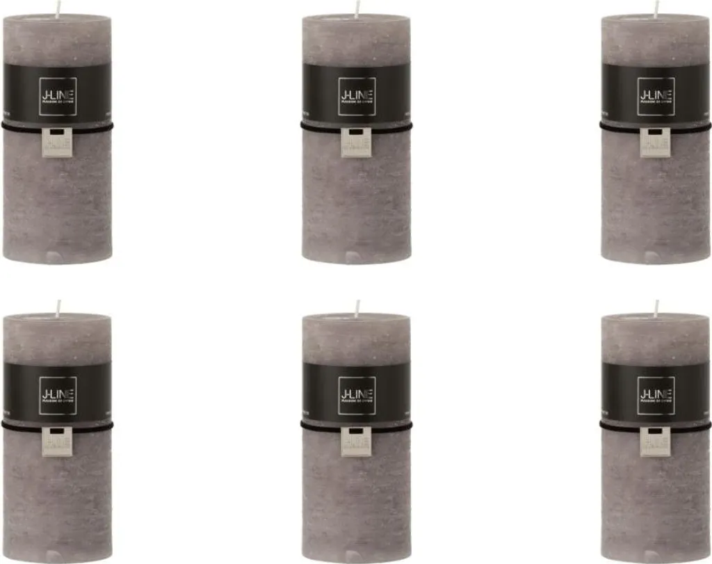 Bougie Cylindrique 70U Anthracite Grand Format J-Line Longue Durée x6