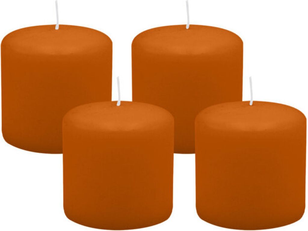 4er Set Adventskranzkerzen Cotto Braun Ø 60 x 80 mm