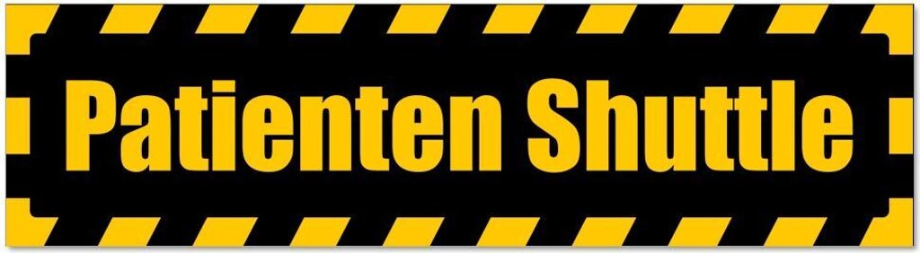 Kiwistar - Autoaufkleber - Gelb - Schwarz - 30 x 8 cm - Patienten Shuttle gestreift - Hinweis Aufkleber Sticker für Auto, Kfz, Fahrrad, PKW, LKW
