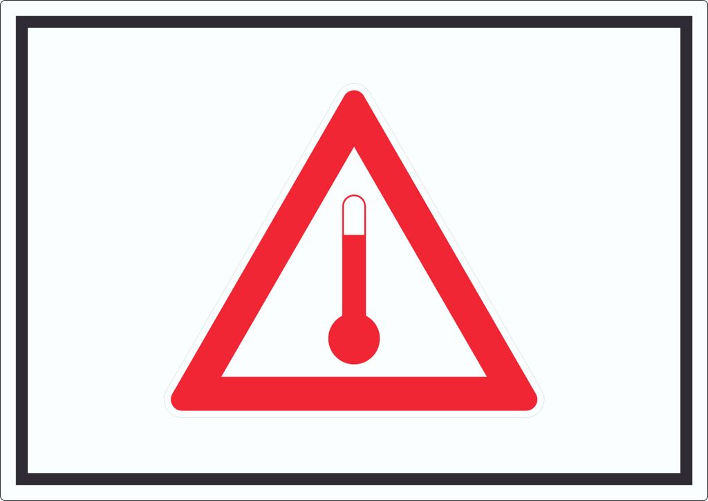 Aufkleber Gefahrgutklasse Hot Symbol Heiß A4 (210x297mm)