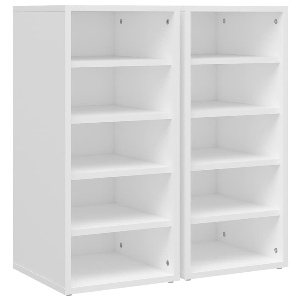 vidaXL Armoires à chaussures 2 pcs. Blanc 31,5x35x70 cm Image du produit 