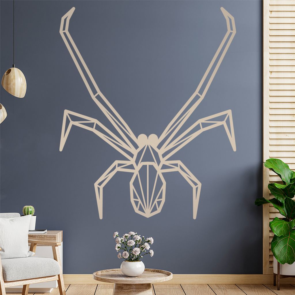 Schwarze Witwe Polygon Wandtattoo Wandaufkleber Wall Sticker - Dekoration, Küche, Wohnzimmer, Schlafzimmer, Badezimmer