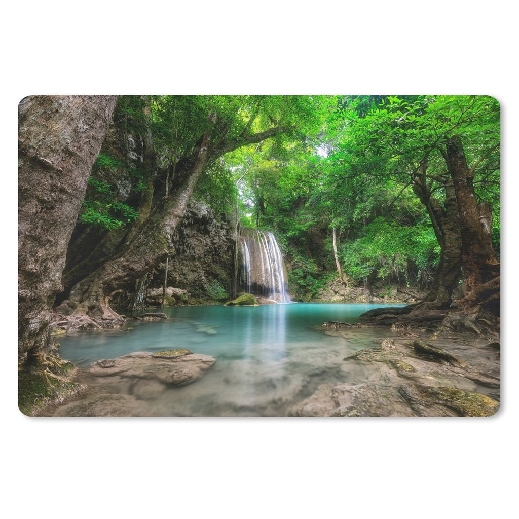 MuchoWow Mauspad Mousepad Dschungel - Wasserfall - Pflanzen - Wasser - Natur 27x18 cm - Mousepads - Maus Mat - Pad - Mausunterlage - Büroartikel...