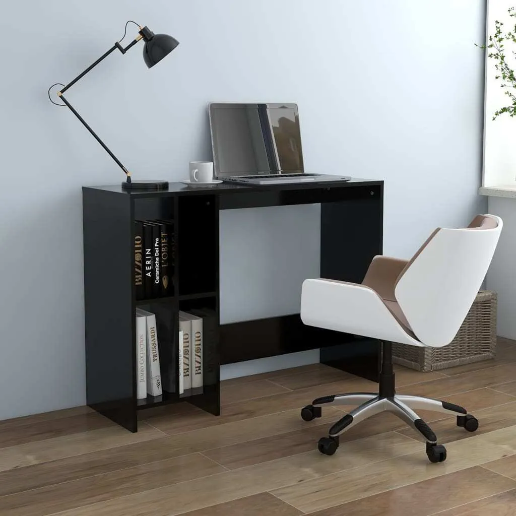 Bureau d'ordinateur gain de place noir 102,5x35x75 cm - Finition bois