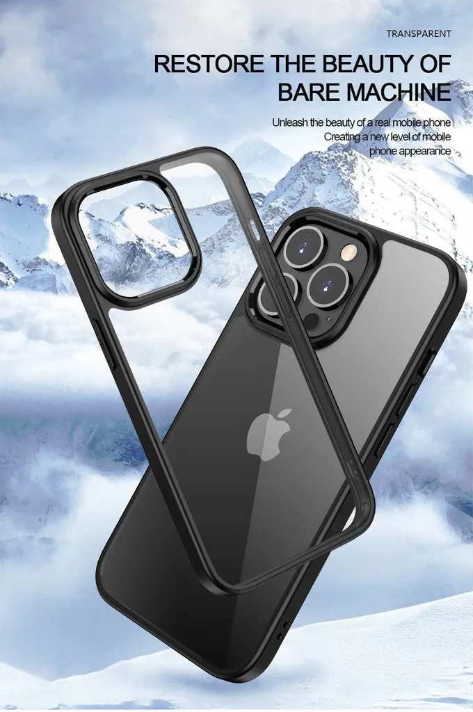 Cover iPhone 13 Trasparente Rossa - Smartphonica TPU Shockproof - 5