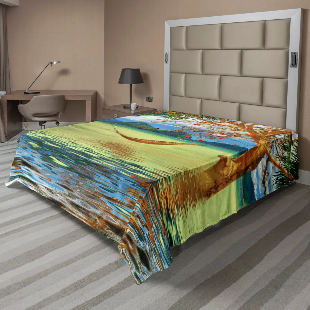 Drap de lit plat ABAKUHAUS Hamac Tropical 244x205 cm en Tissu Doux