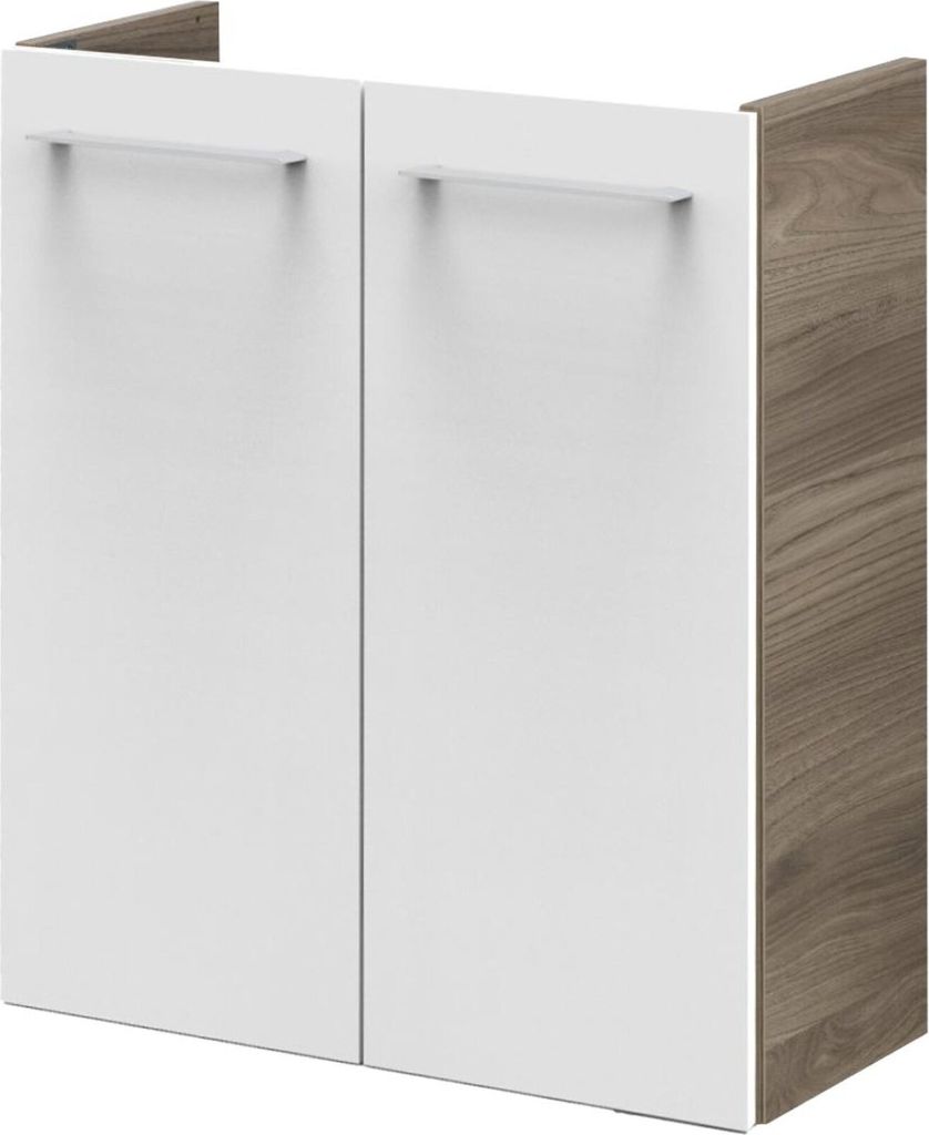 Fackelmann B.CLEVER Waschbeckenunterschrank schmal Unterschrank für Waschtisch im Gäste-WC (52 cm x 60 cm x 24 cm) 2 Türen SBC Badezimmerschr...