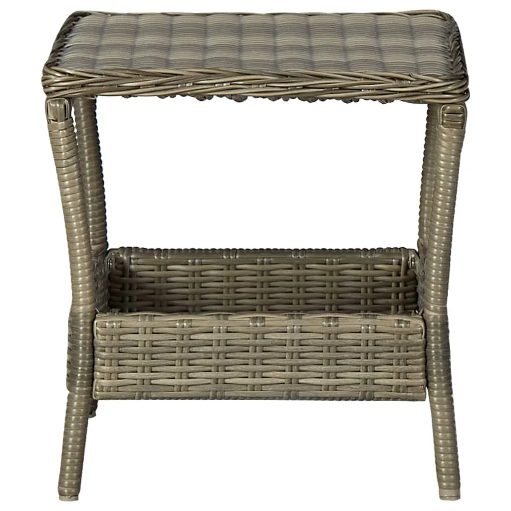 Table d'appoint extérieure en poly rotin marron durable de 45x45x46 cm - 2