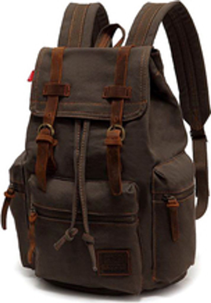 ANTCOOL Retro-Stil Herren- und Damen-Rucksack aus Segeltuch mit großem Fassungsvermögen, Laptop-Rucksack, Schüler, Schultasche
