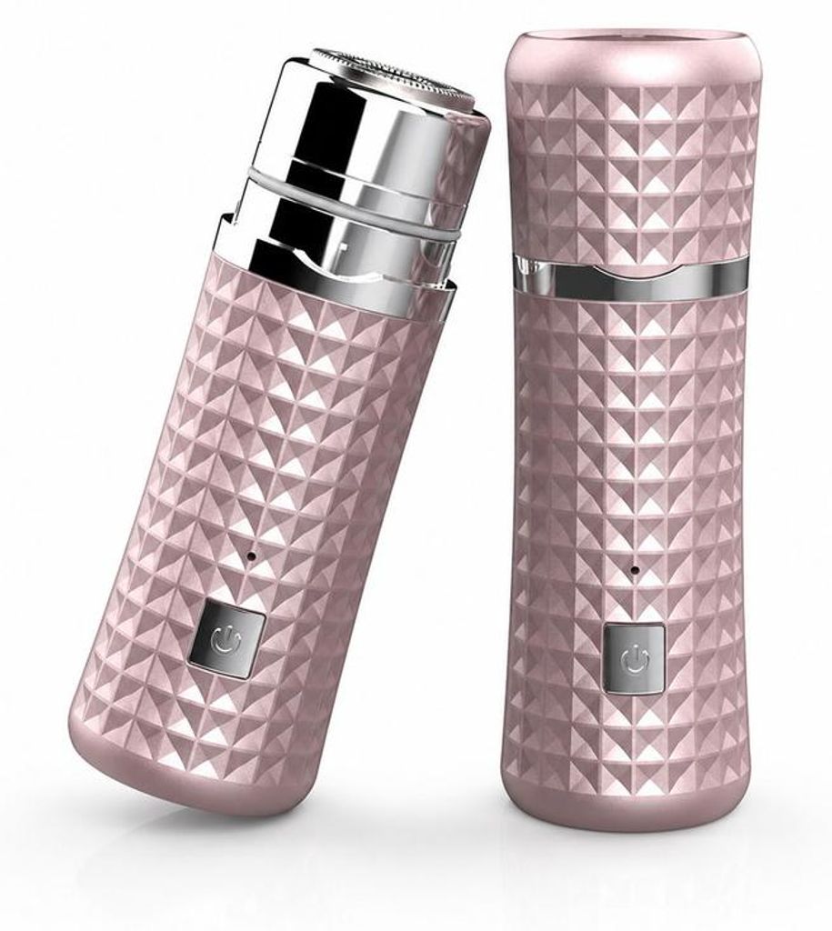 Damen Gesichtshaarentferner Elektrisch, Mini Rasierer USB-C Wiederaufladbar für Gesicht, Oberlippe, Kinn & Wangen, Kompakt Rosa