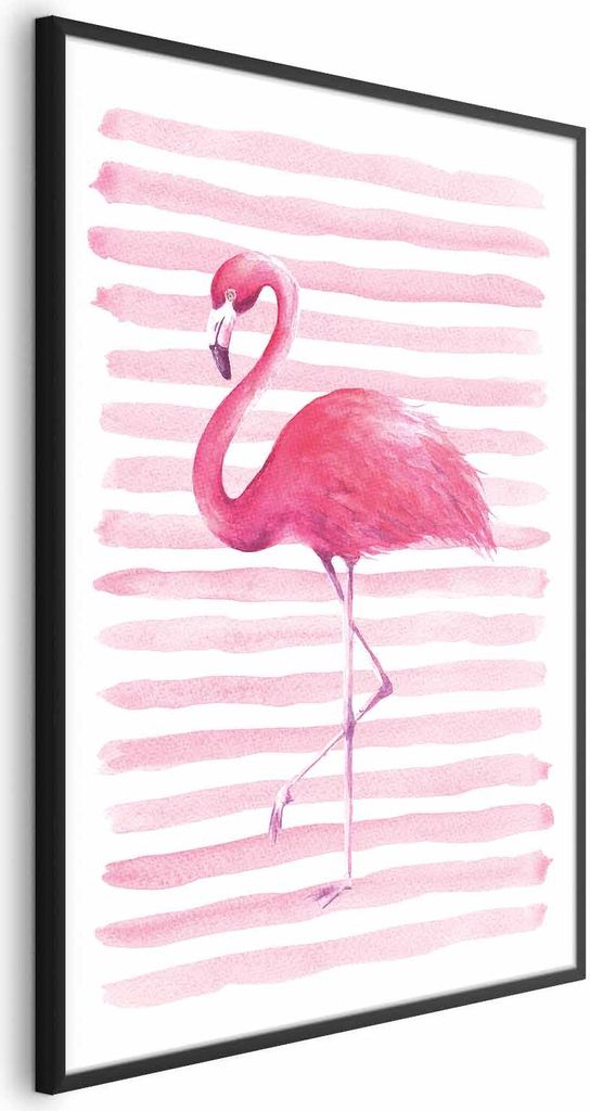 Posterpapier Poster - Flamingo and Stripes 40x60 cm Für Kinder g-C-0118-ao-a