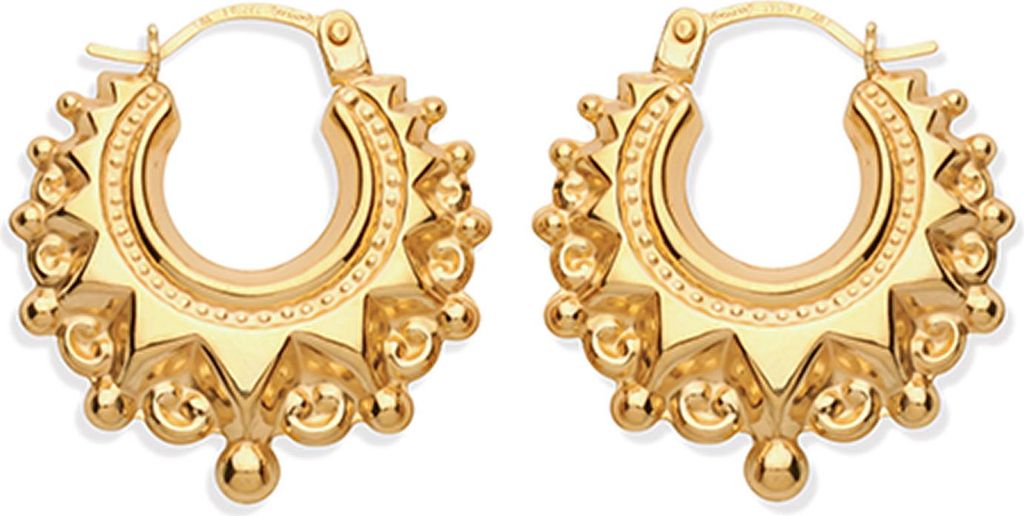 Moderne 9 Karat (375) Gold Damen - Paar Creolen - 21mm*20mm; TRS26314