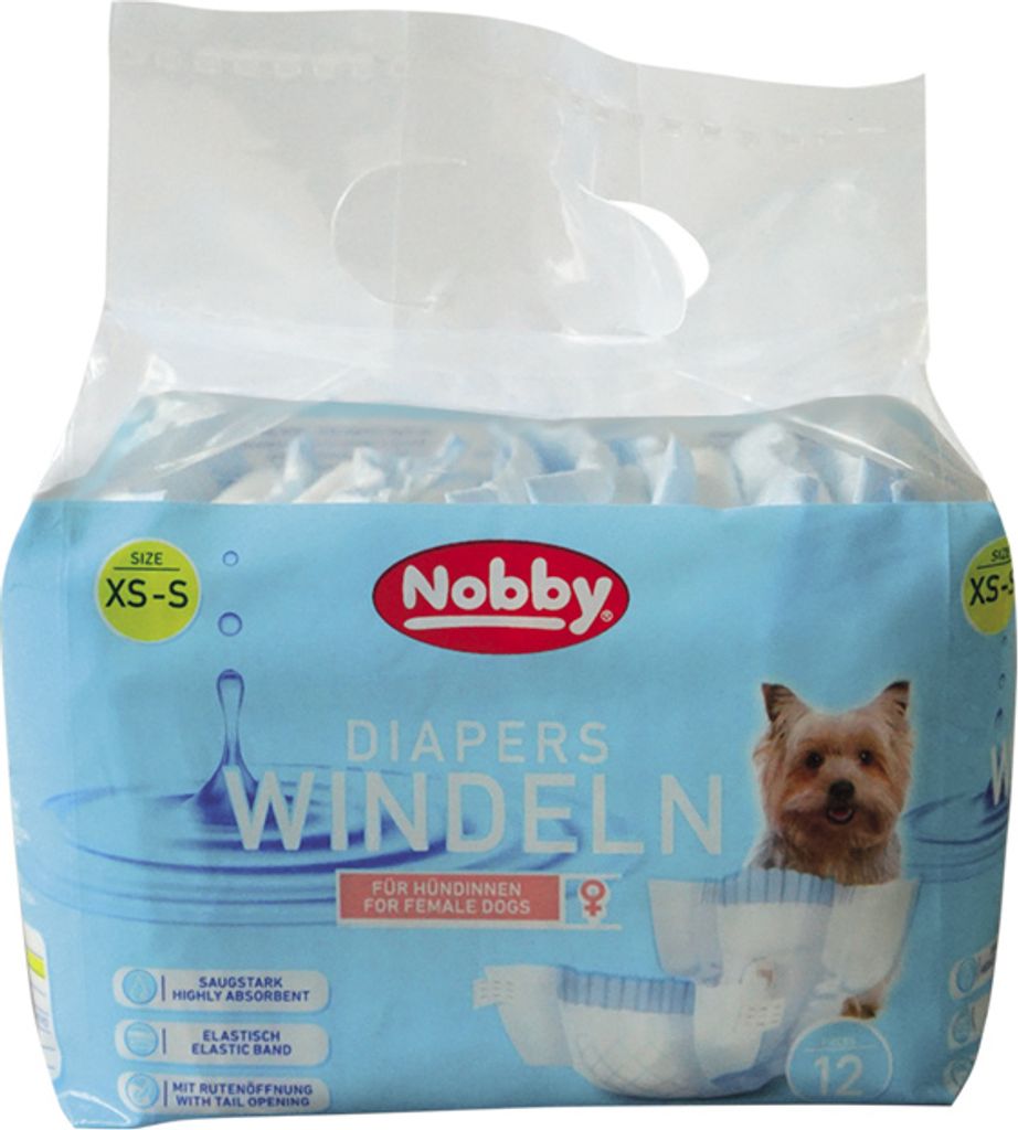 Nobby Windeln f. Hündinnen 12 St.; XS-S ; 20 - 28 cm Produktbild 