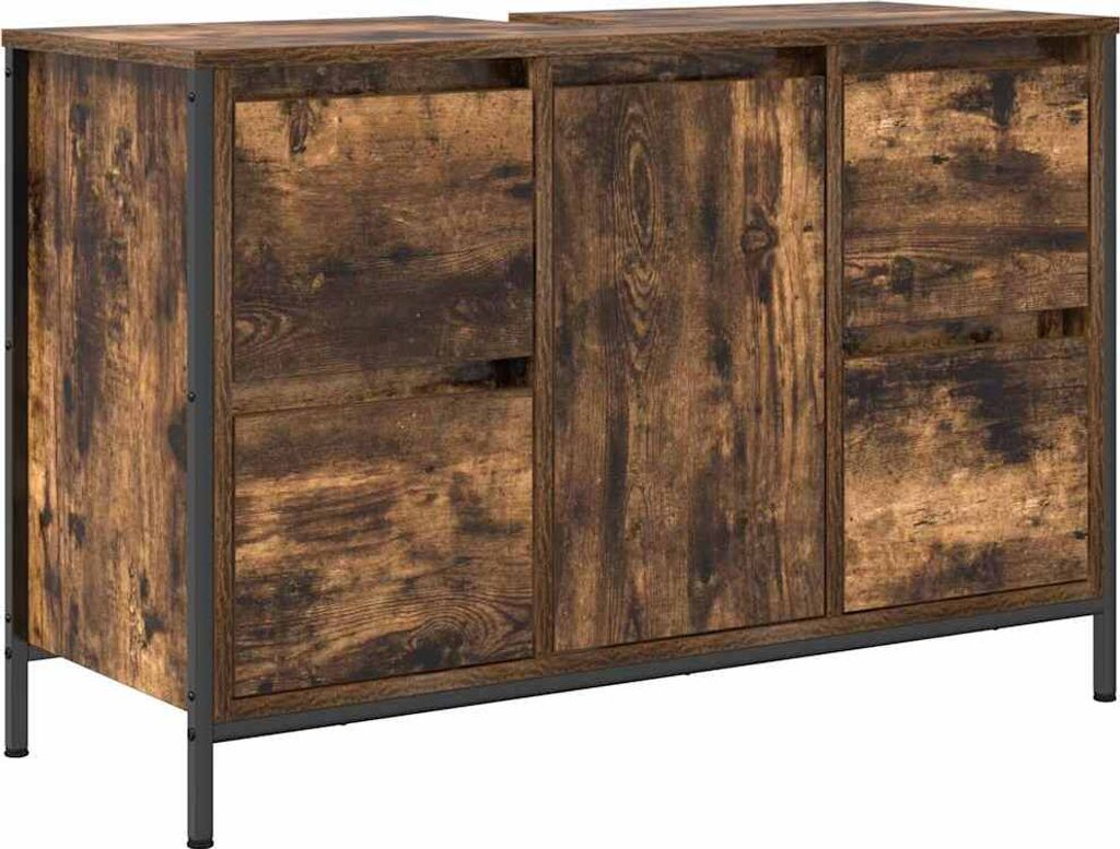 Waschbeckenunterschrank mit Schubladen Räuchereiche