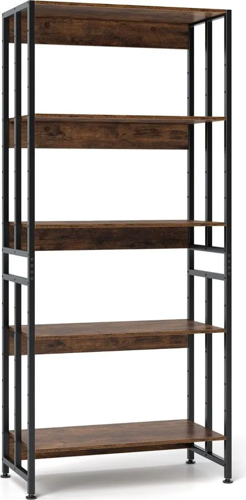 Étagère de rangement au sol 5 étages pour salon et bureau - Série Loft X
