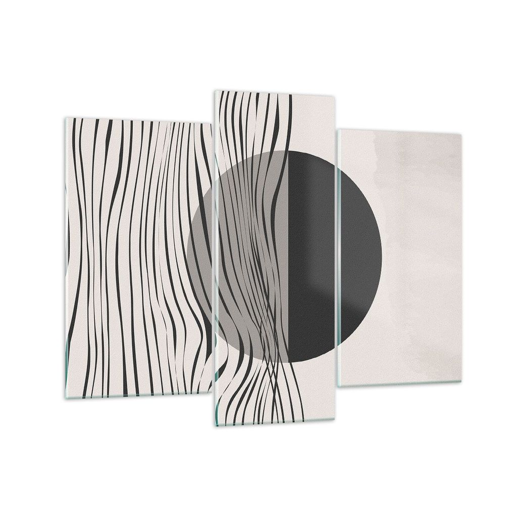 Bilder auf glas - 3 Teile - Figuren Formen Geometrie - 130x100cm - Glasbilder - Wandbilder - Bilder - zum Aufhängen bereit - Wanddekoration aus Gl...