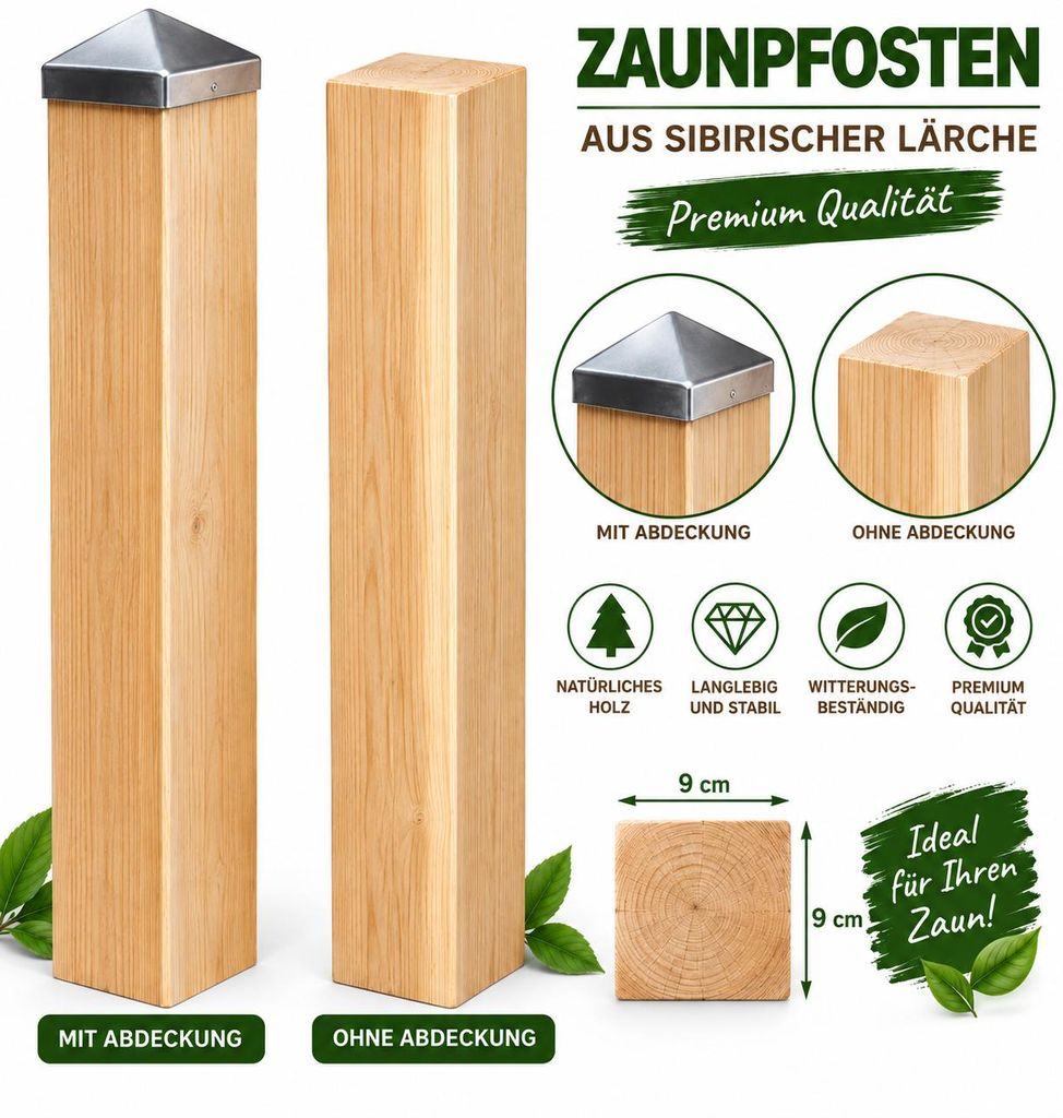 Sloupky plotové 9x9x100 cm, včetně krytky Obrázek produktu  Obrázek vytvořený pomocí AI