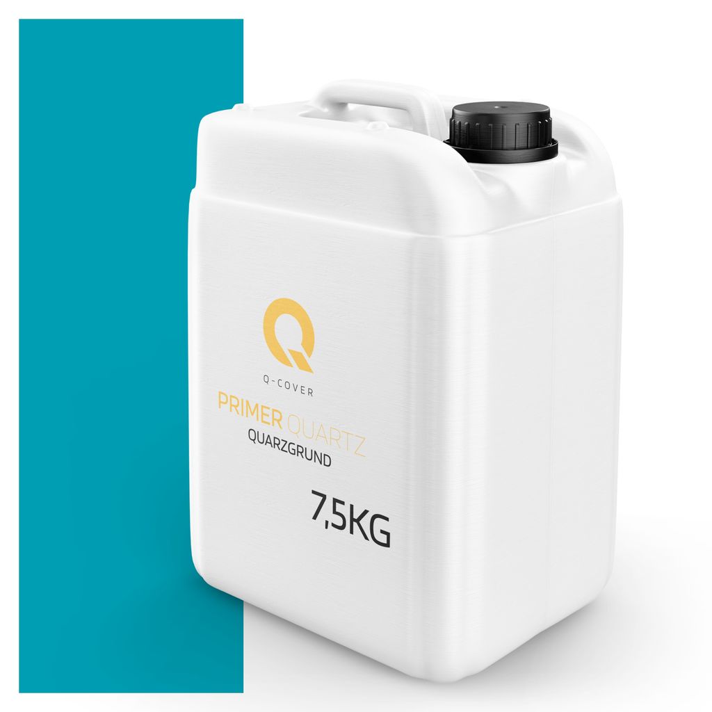 Quarzgrund für Beton Architekt 7,5 kg | Dunkeltürkis | Rauher Haftgrund für Fassade, Putz & Beton | Grundierung außen & innen | Q-COVER