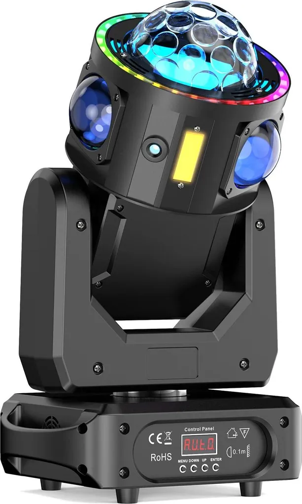 Projecteur Lyre Asservie 120W DMX - Éclairage de Scène RGBW + Laser