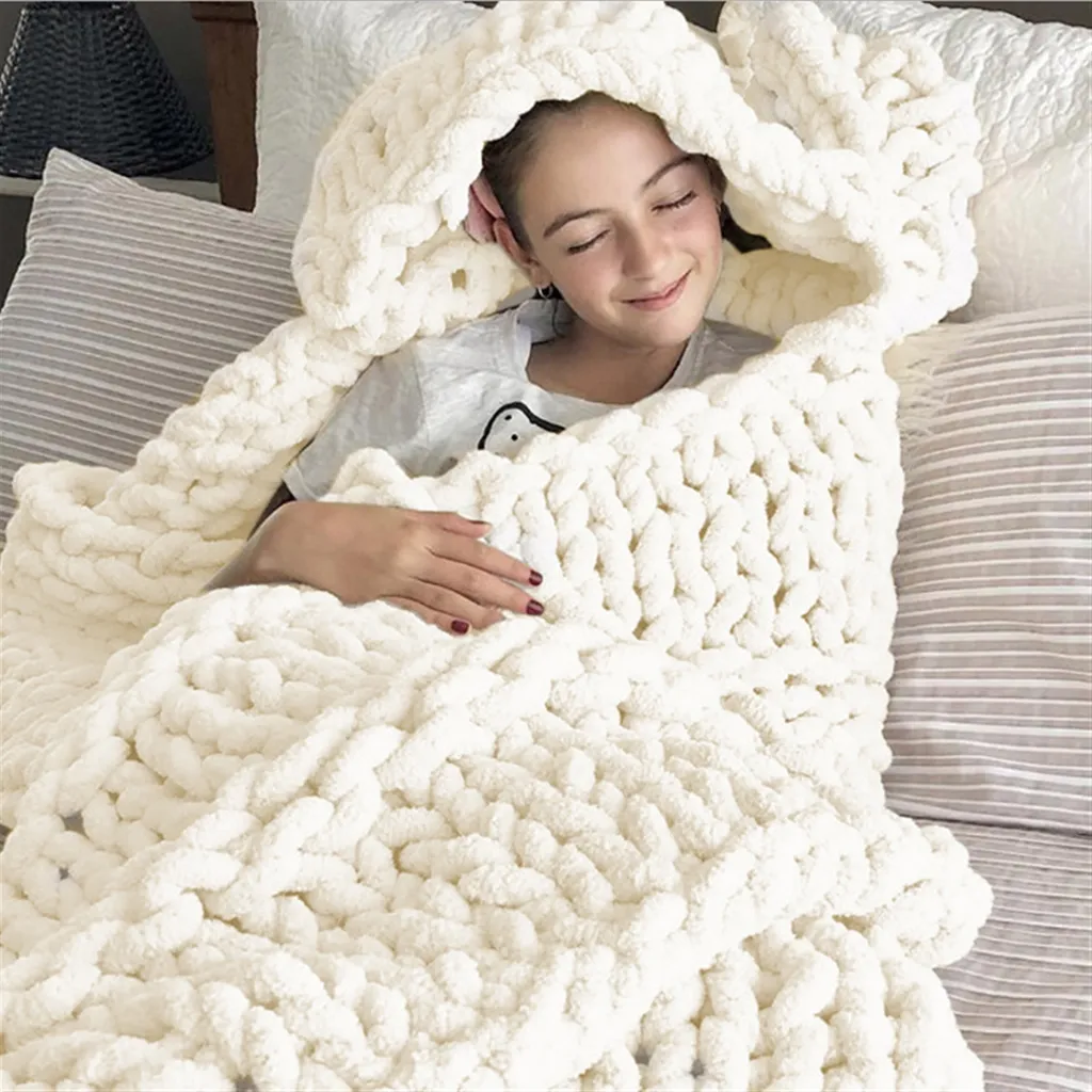 Coperta Chunky Ciniglia 100x100cm Bianca | Tabella Tecnica e Recensione