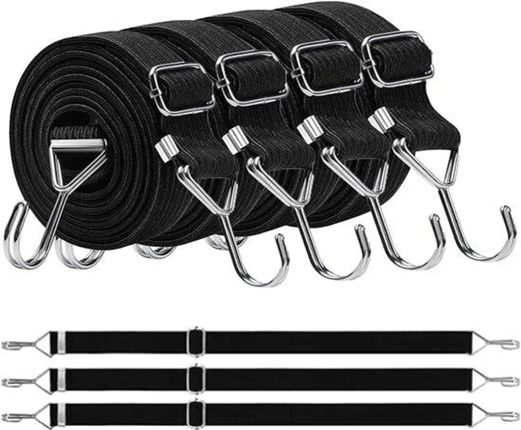 Sangles de serrage noires souples et résistantes lot de 4 unités