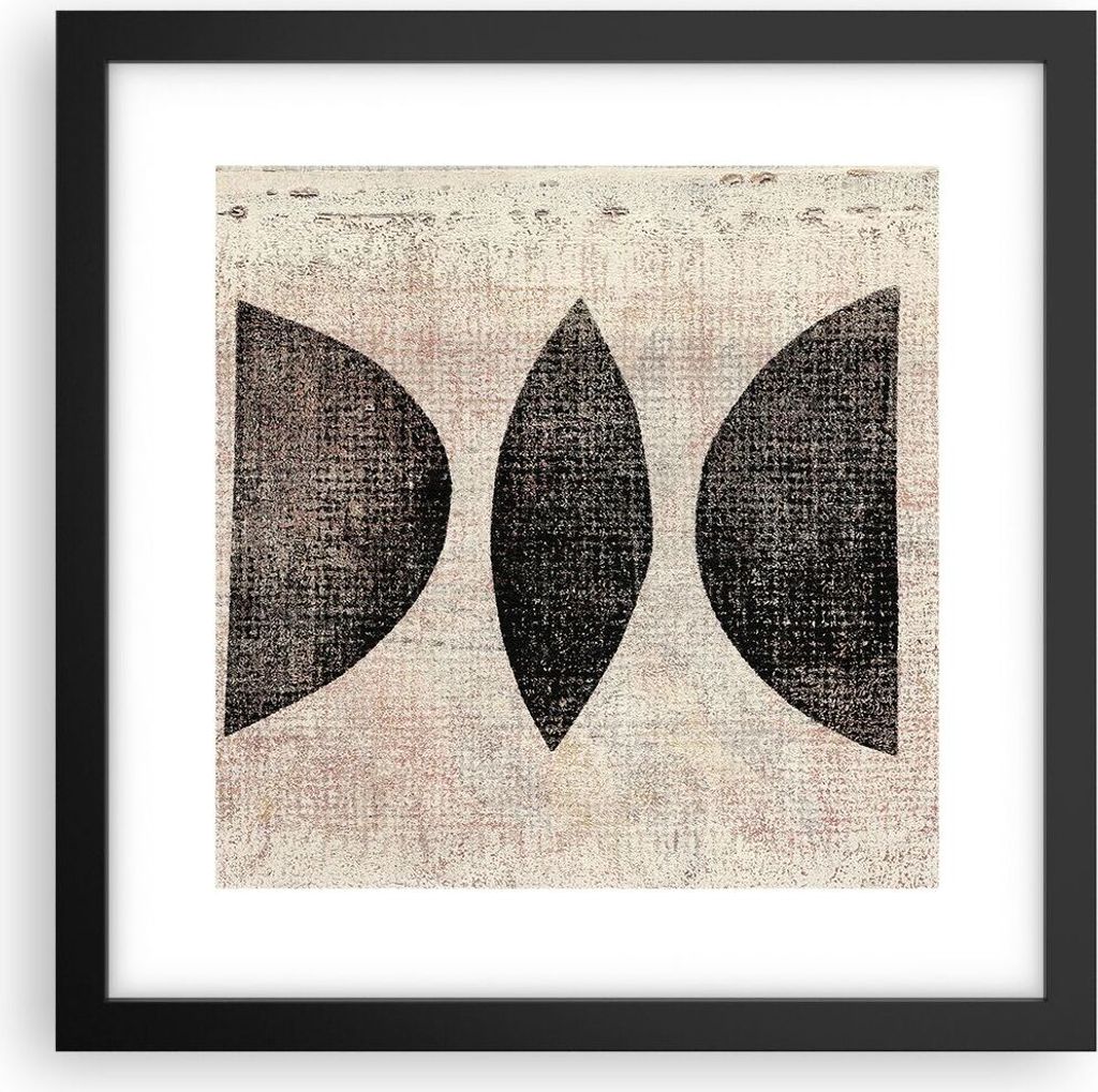 Gerahmtes Poster - Schwarzer Rahmen - Form Figuren Geometrisch - 30x30 cm - Wand Bild - Wanddeko - Wandbilder - Kunstposter - Wandposter - Bilderra...