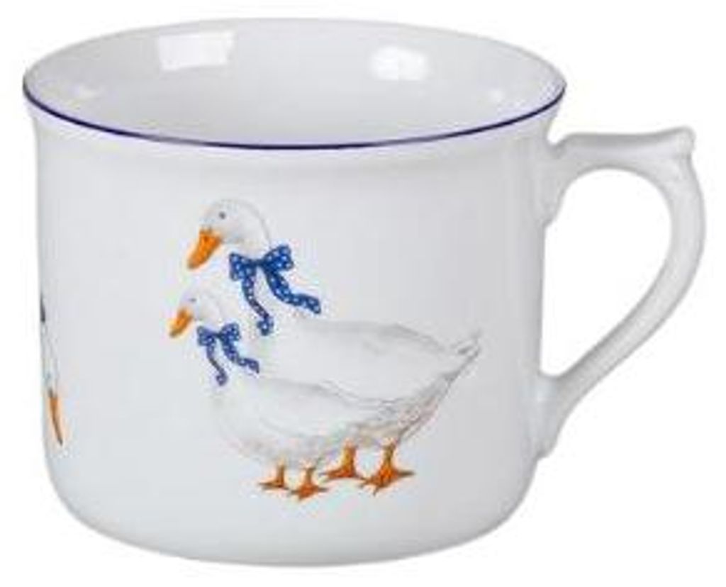Becher 0,7 l, Karlsbader Porzellan Leander Meadows, Gänse Produktbild 