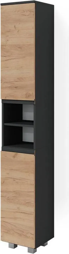 Meuble de bain design Vicco J-Shape Gris anthracite 30x190cm robuste