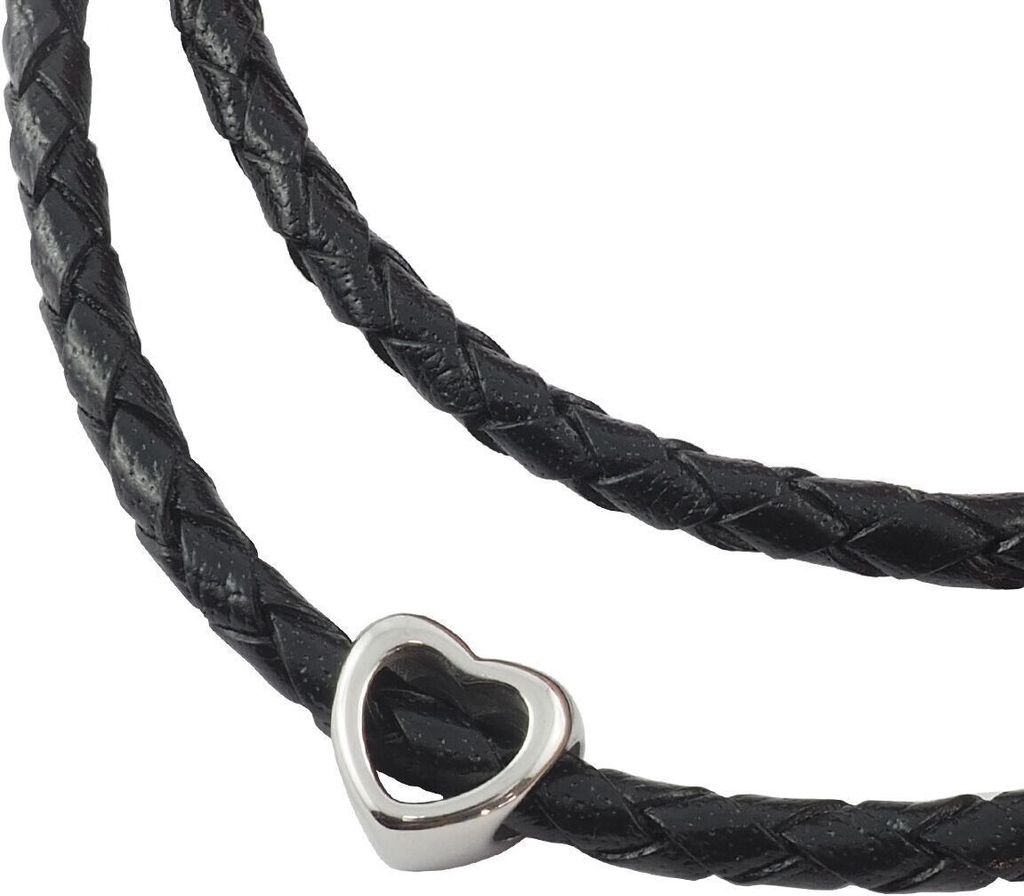 Lederkette geflochten Leder-Band Halskette mit Anhänger Produktbild 