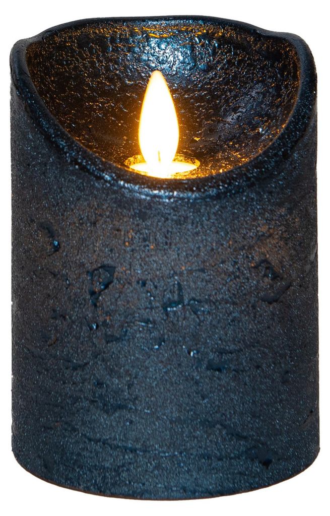 Anna's Collection Stumpfe Kerze - LED - metallisch blau - Produktbild 
