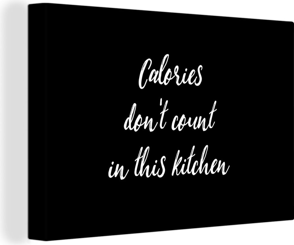 OneMillionCanvasses - Leinwandbilder - 140x90 cm, Zitate - In dieser Küche zählen die Kalorien nicht - Essen - Sprichwörter, Wandbilder Kunstd...