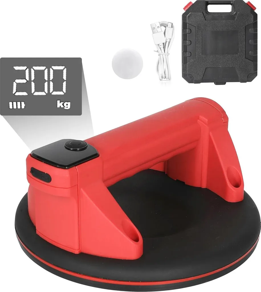 Ventouse manutention 200kg rechargeable USB pour carrelage et verre