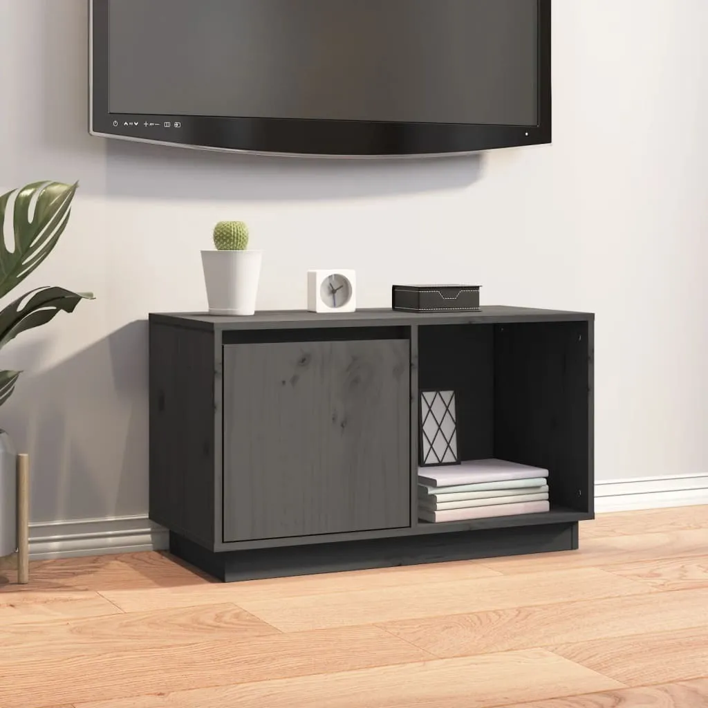 Mobile TV in Pino Massiccio Grigio 74x35x44 cm | The Living Store